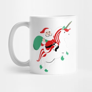 Santa On Flying Unicorn Funny Christmas Gift Mug